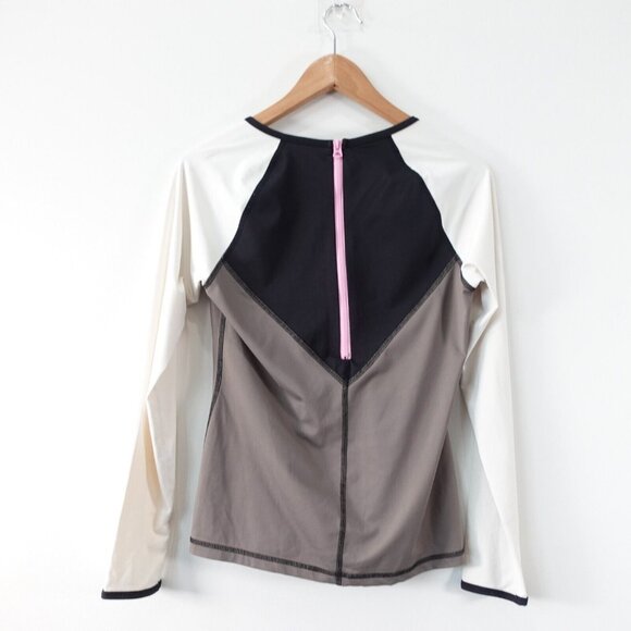 Alala Top Women Small Activewear Gray White Sports Colorblock Zip Back CANADA - Picture 2 of 13
